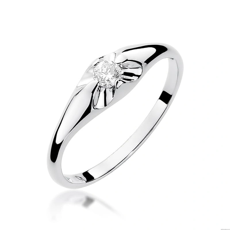 Pierścionek W331 Diament 0,10ct białe złoto