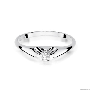 Pierścionek W331 Diament 0,10ct białe złoto