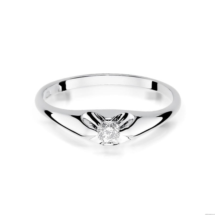 Pierścionek W331 Diament 0,10ct białe złoto