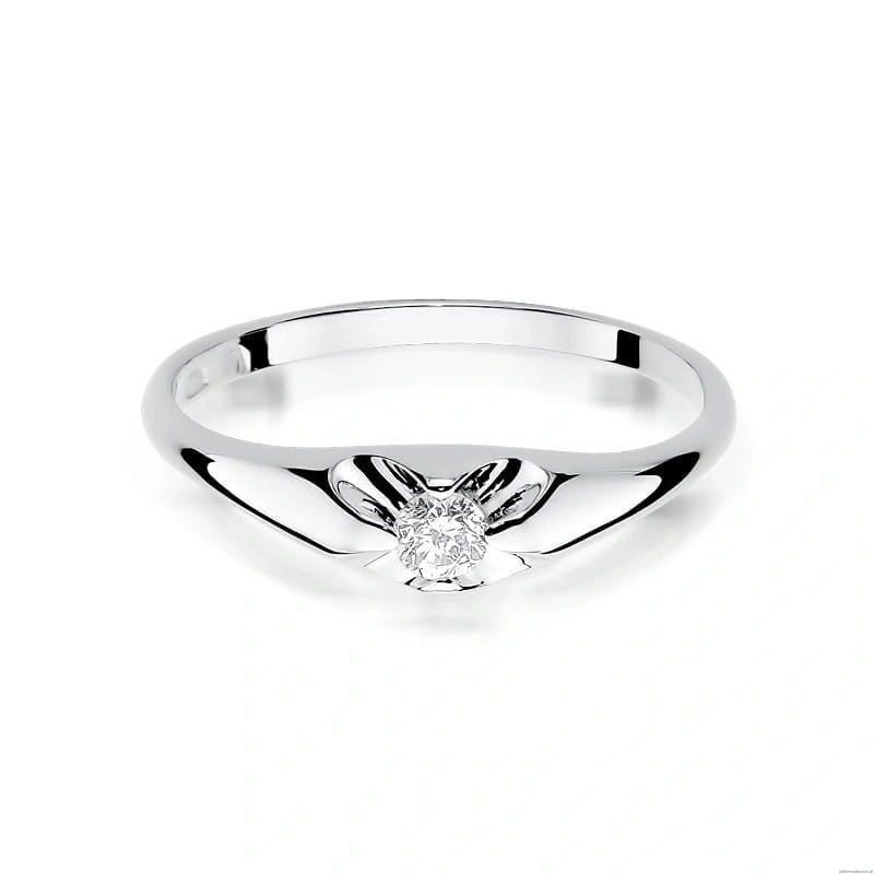 Pierścionek W331 Diament 0,10ct białe złoto