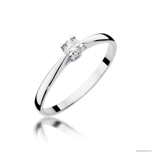 Pierścionek W335 Diament 0,15ct białe złoto