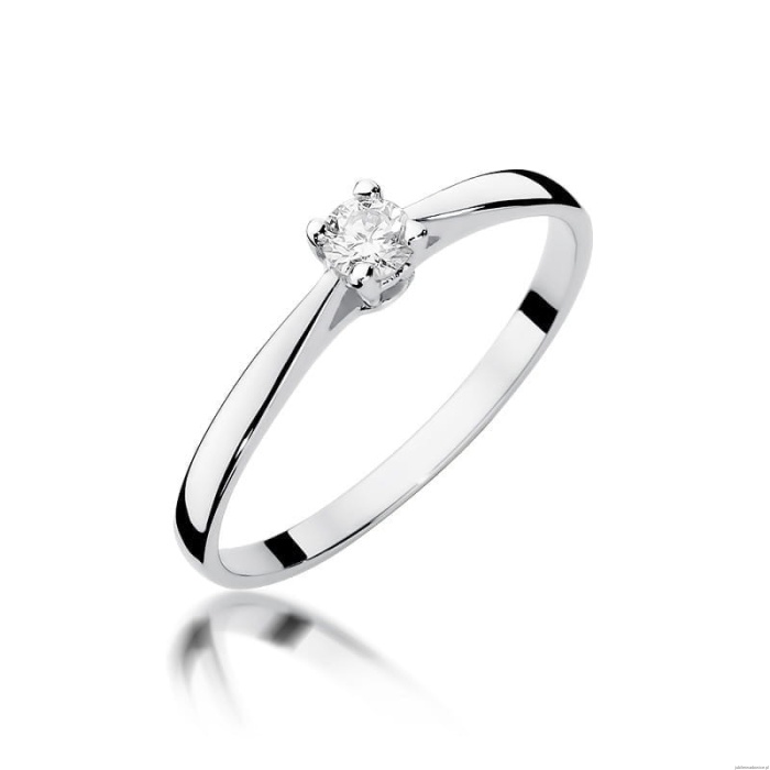 Pierścionek W335 Diament 0,15ct białe złoto