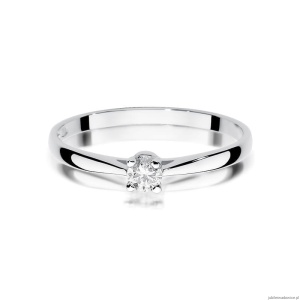 Pierścionek W335 Diament 0,15ct białe złoto