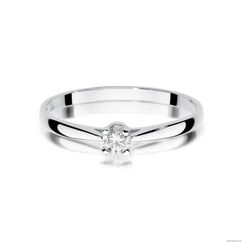 Pierścionek W335 Diament 0,15ct białe złoto