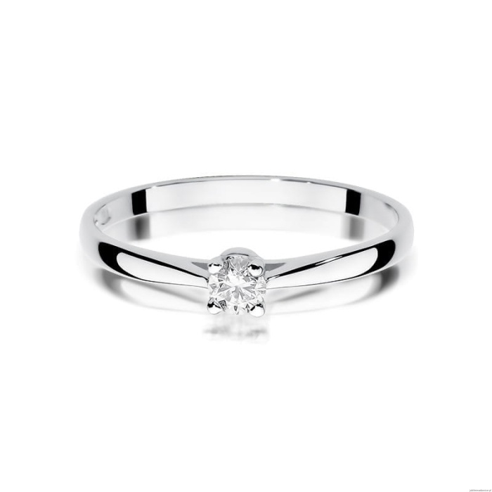 Pierścionek W335 Diament 0,15ct białe złoto