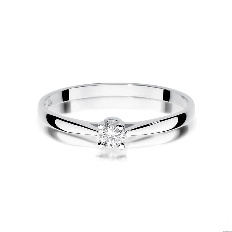 Pierścionek W335 Diament 0,15ct białe złoto