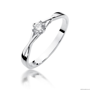 Pierścionek W340 Diament 0,12ct białe złoto