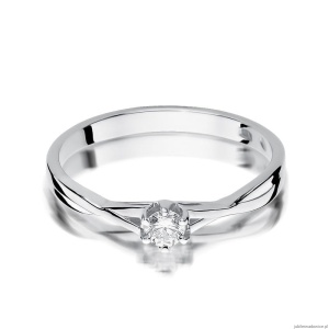 Pierścionek W340 Diament 0,12ct białe złoto