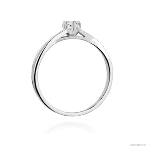 Pierścionek W340 Diament 0,12ct białe złoto