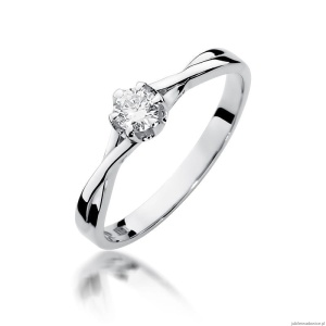 Pierścionek W340B Diament 0,23ct białe złoto