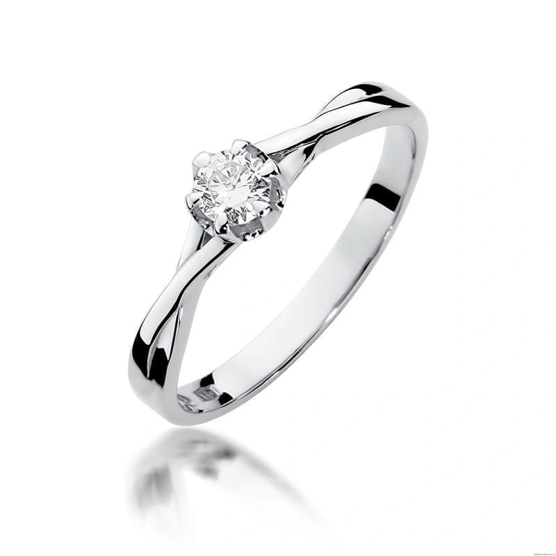 Pierścionek W340B Diament 0,23ct białe złoto