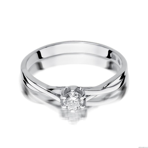 Pierścionek W340B Diament 0,23ct białe złoto