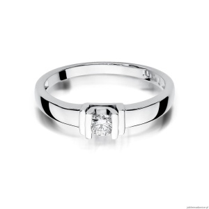 Pierścionek W343 Diament 0,10ct białe złoto