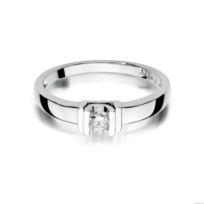 Pierścionek W343 Diament 0,10ct białe złoto
