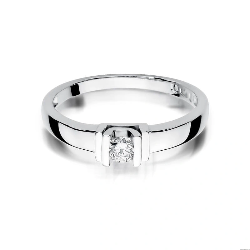 Pierścionek W343 Diament 0,10ct białe złoto