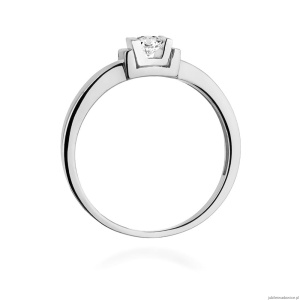 Pierścionek W343 Diament 0,10ct białe złoto