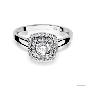 Pierścionek W345 Diament 0,30ct białe złoto