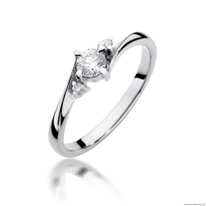 Pierścionek W346B Diament 0,25ct białe złoto