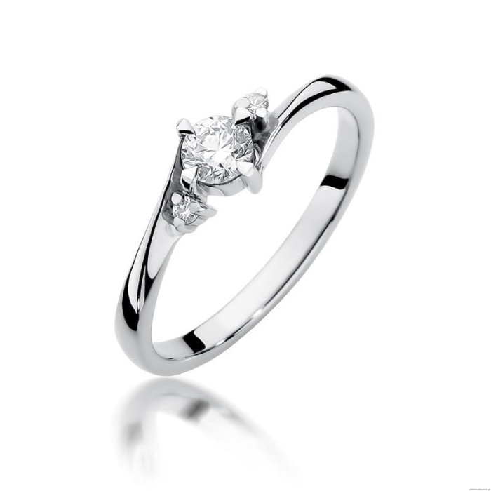Pierścionek W346B Diament 0,25ct białe złoto