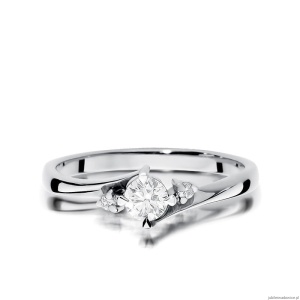 Pierścionek W346B Diament 0,25ct białe złoto