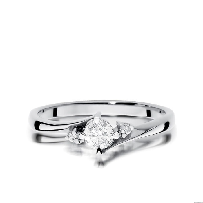 Pierścionek W346B Diament 0,25ct białe złoto