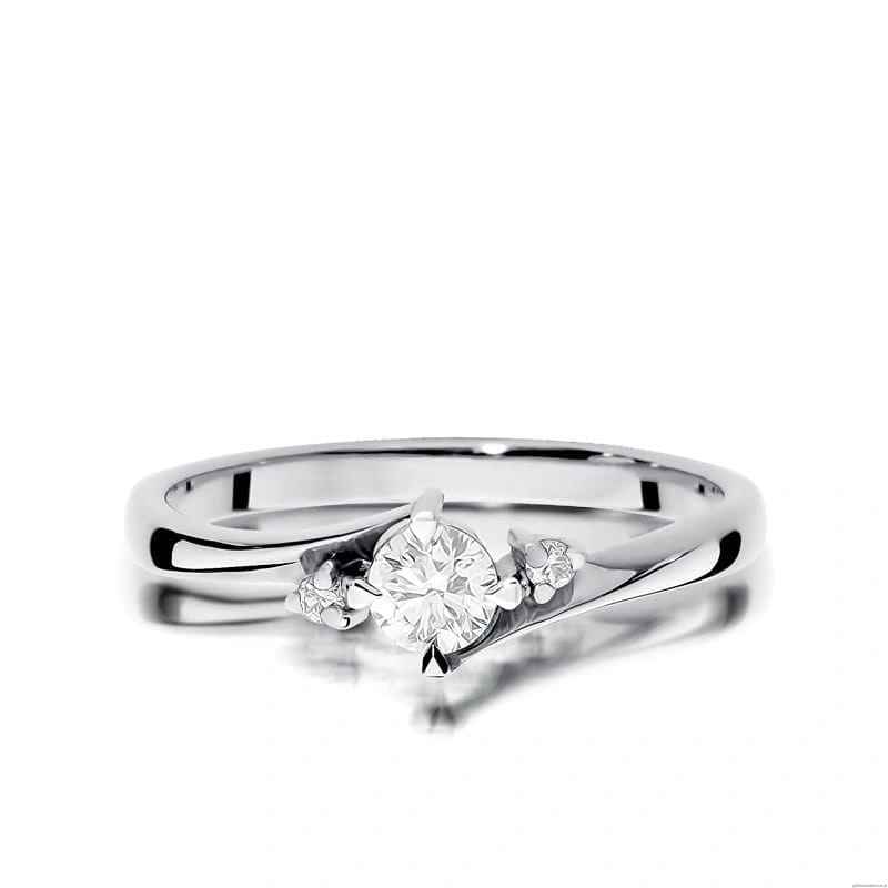Pierścionek W346B Diament 0,25ct białe złoto