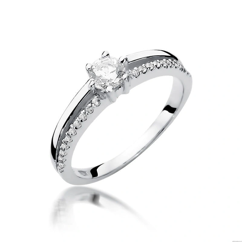 Pierścionek W355 Diament 0,30ct białe złoto