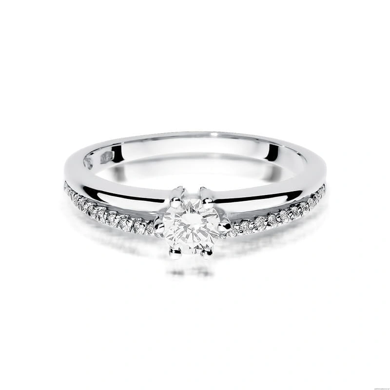 Pierścionek W355 Diament 0,30ct białe złoto