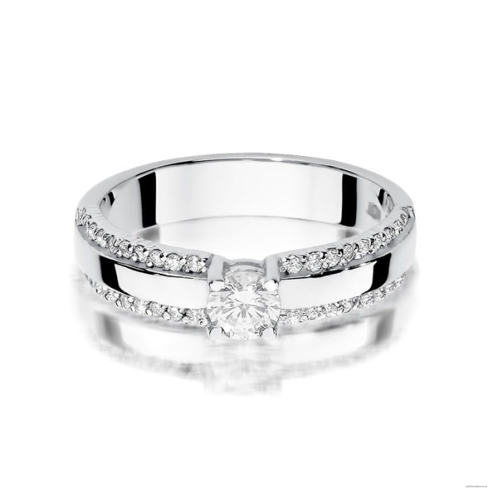 Pierścionek W356 Diament 0,25ct białe złoto