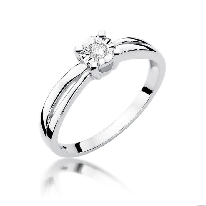 Pierścionek W360 Diament 0,08ct białe złoto