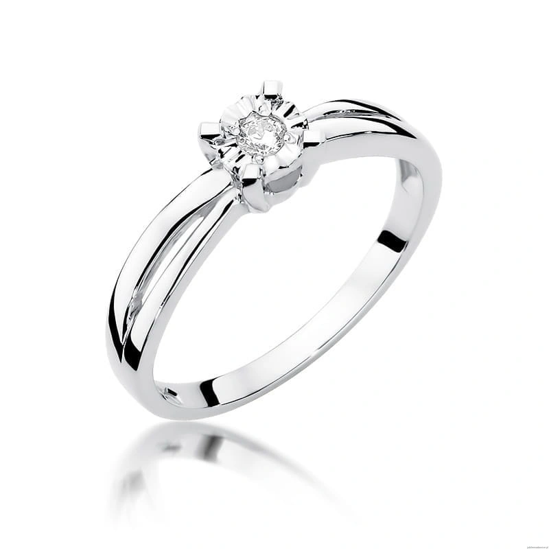 Pierścionek W360 Diament 0,08ct białe złoto