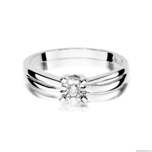 Pierścionek W360 Diament 0,08ct białe złoto