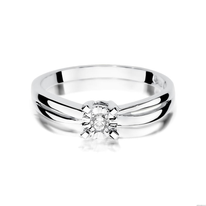 Pierścionek W360 Diament 0,08ct białe złoto