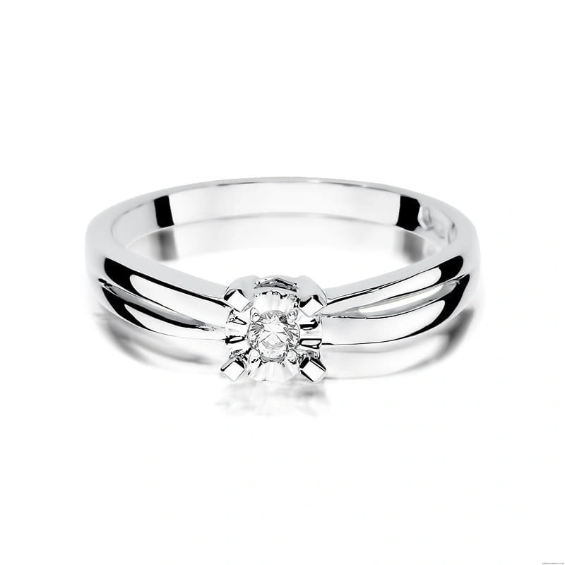 Pierścionek W360 Diament 0,08ct białe złoto
