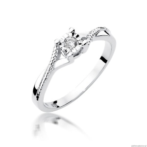 Pierścionek W361 Diament 0,08ct białe złoto