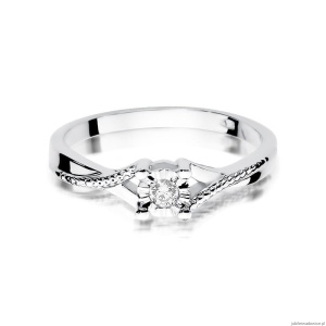 Pierścionek W361 Diament 0,08ct białe złoto