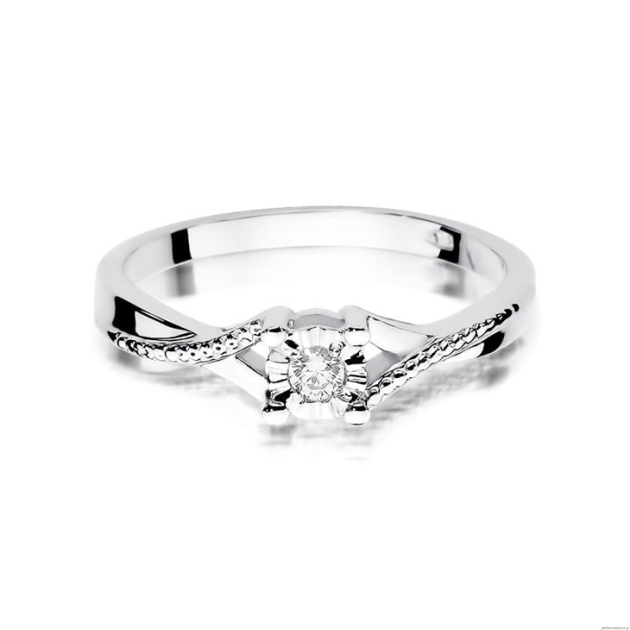 Pierścionek W361 Diament 0,08ct białe złoto