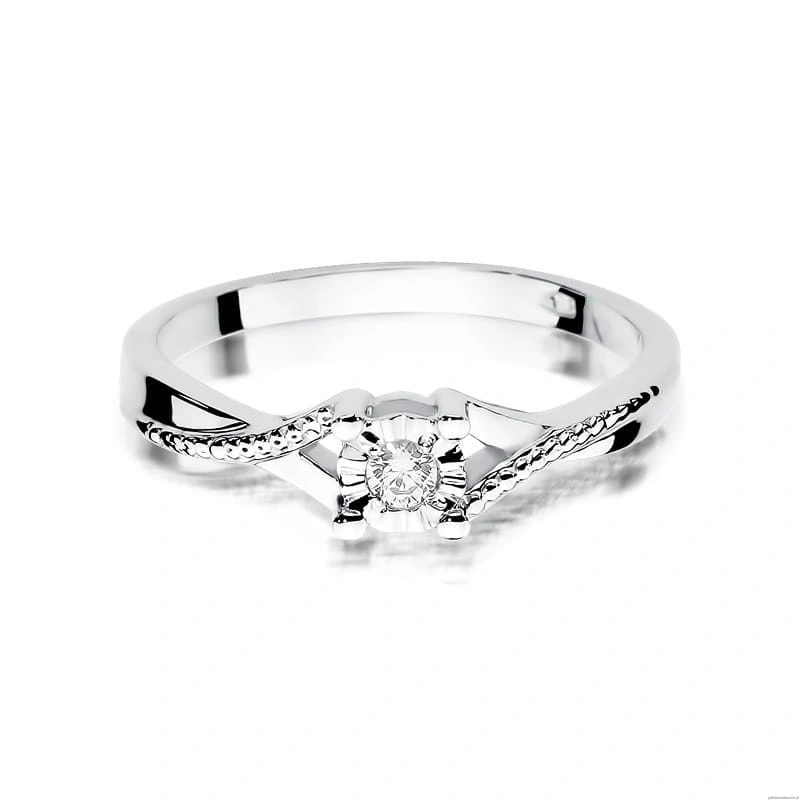 Pierścionek W361 Diament 0,08ct białe złoto