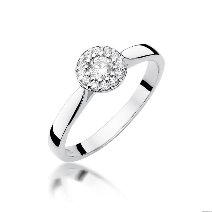 Pierścionek W362 Diament 0,12ct białe złoto