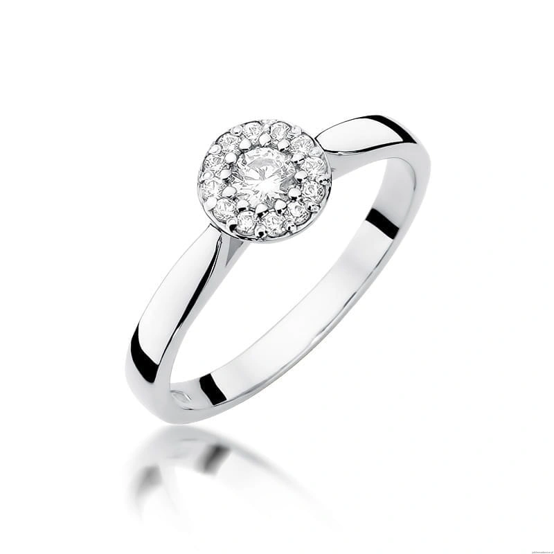 Pierścionek W362 Diament 0,12ct białe złoto