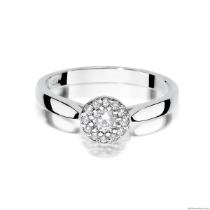 Pierścionek W362 Diament 0,12ct białe złoto