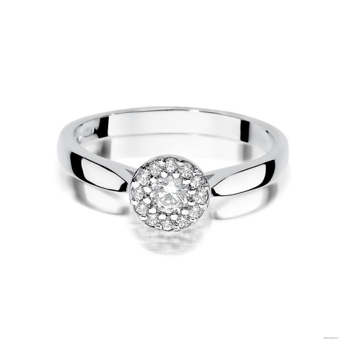 Pierścionek W362 Diament 0,12ct białe złoto
