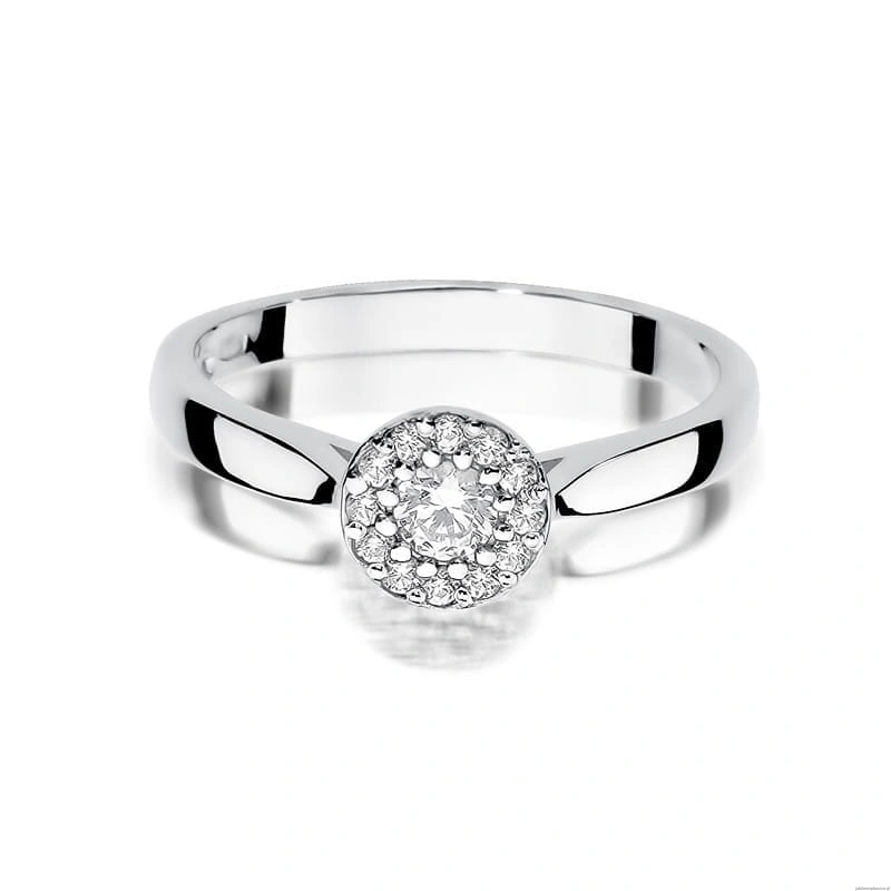 Pierścionek W362 Diament 0,12ct białe złoto