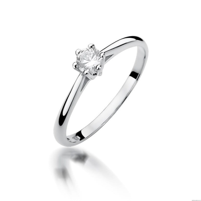 Pierścionek W365 Diament 0,15ct białe złoto