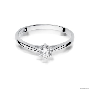 Pierścionek W365 Diament 0,15ct białe złoto