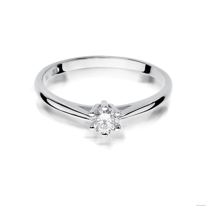 Pierścionek W365 Diament 0,15ct białe złoto