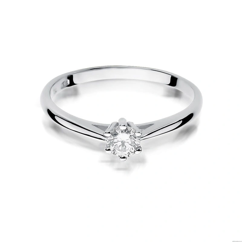 Pierścionek W365 Diament 0,15ct białe złoto