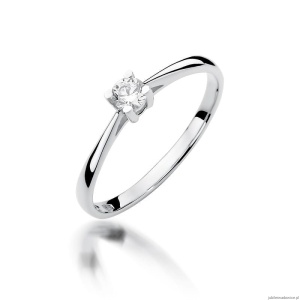 Pierścionek W367 Diament 0,15ct białe złoto