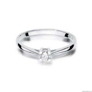 Pierścionek W367 Diament 0,15ct białe złoto