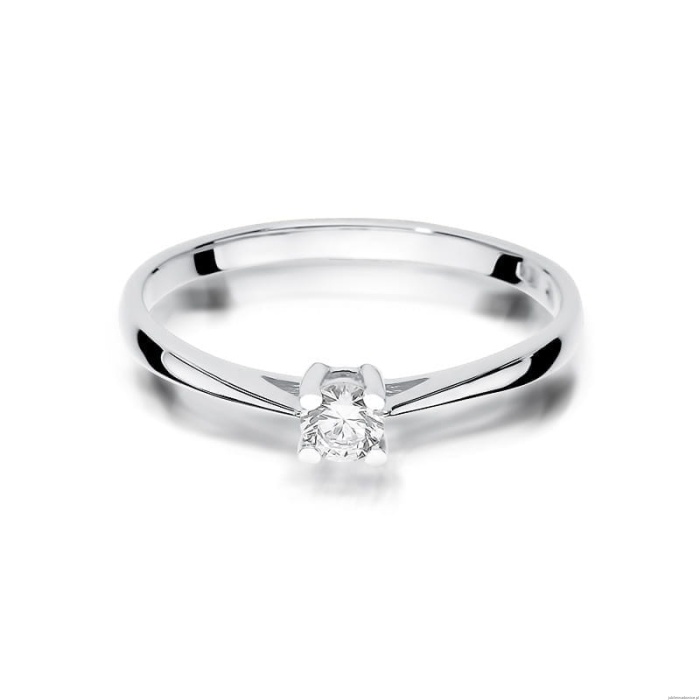 Pierścionek W367 Diament 0,15ct białe złoto